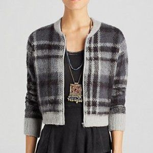 Free People Oh My Plaid Cardigan Bomber Jacket